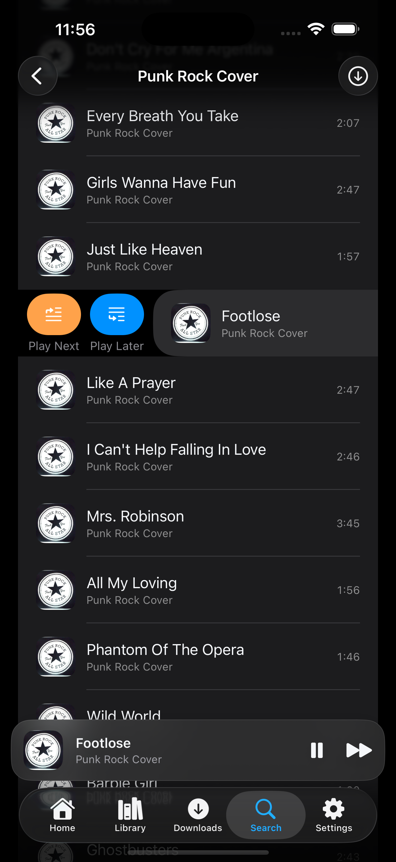 JellyAmp Now Playing on iPhone