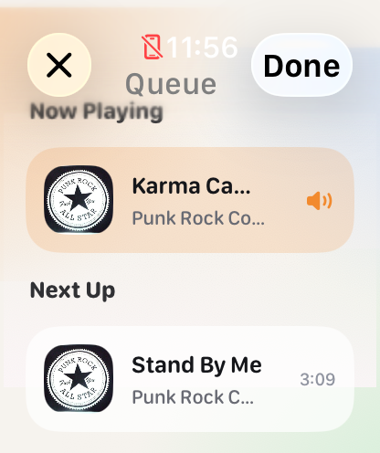 JellyAmp on Apple Watch — light mode
